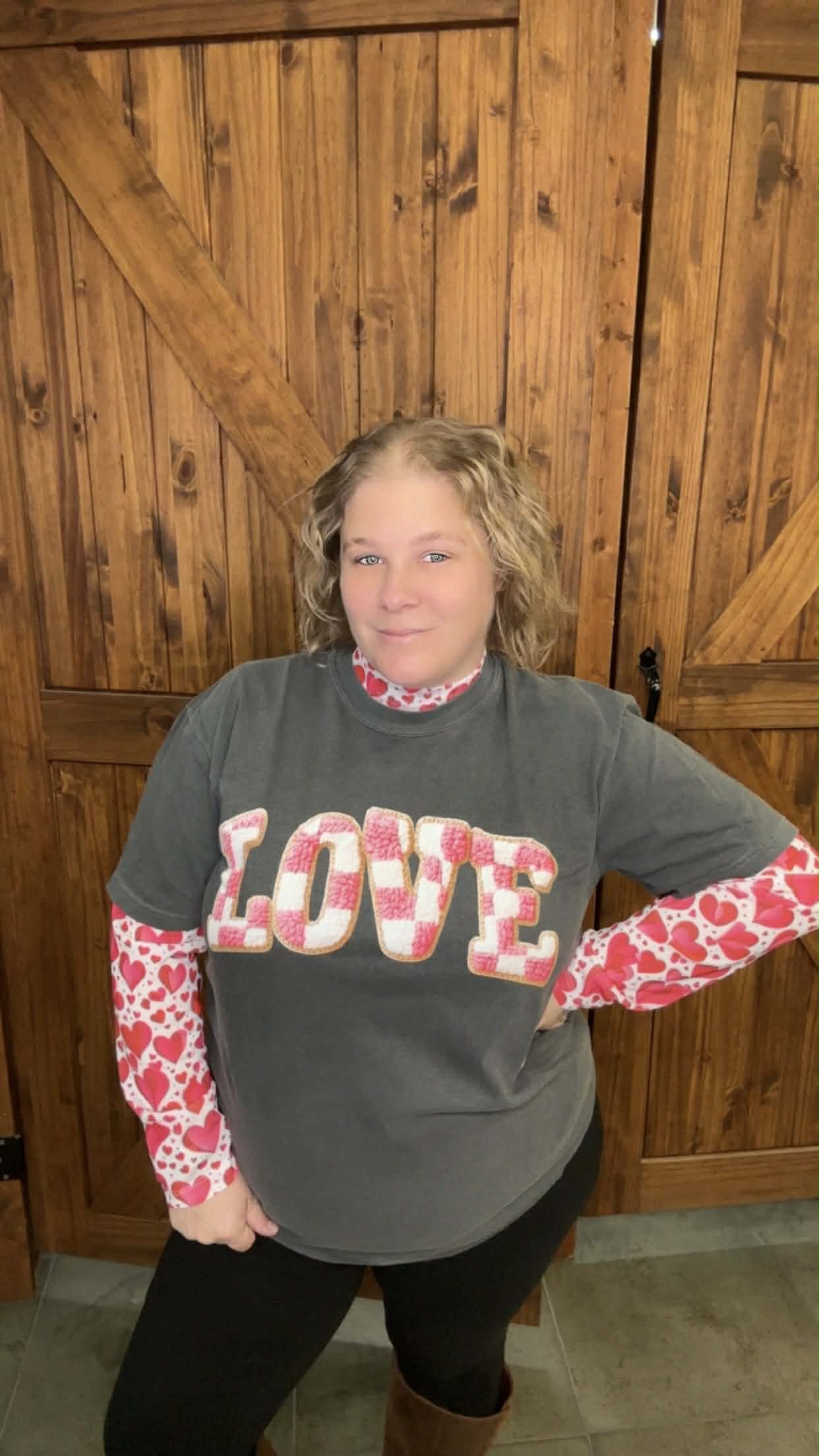 Pink Hearts Valentine's Mesh Top