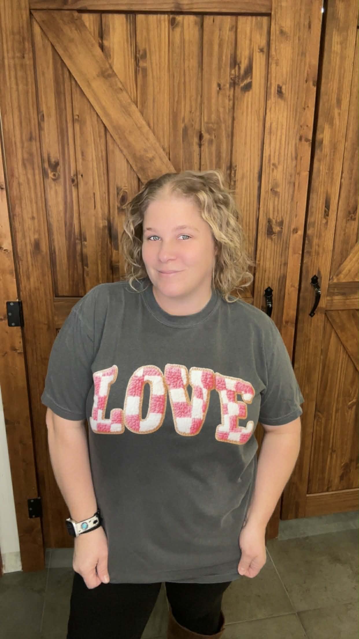 Love Faux Varsity Comfort Colors Tshirt