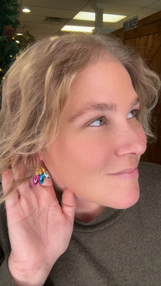 Merry Glow Christmas Light Bulb Earrings