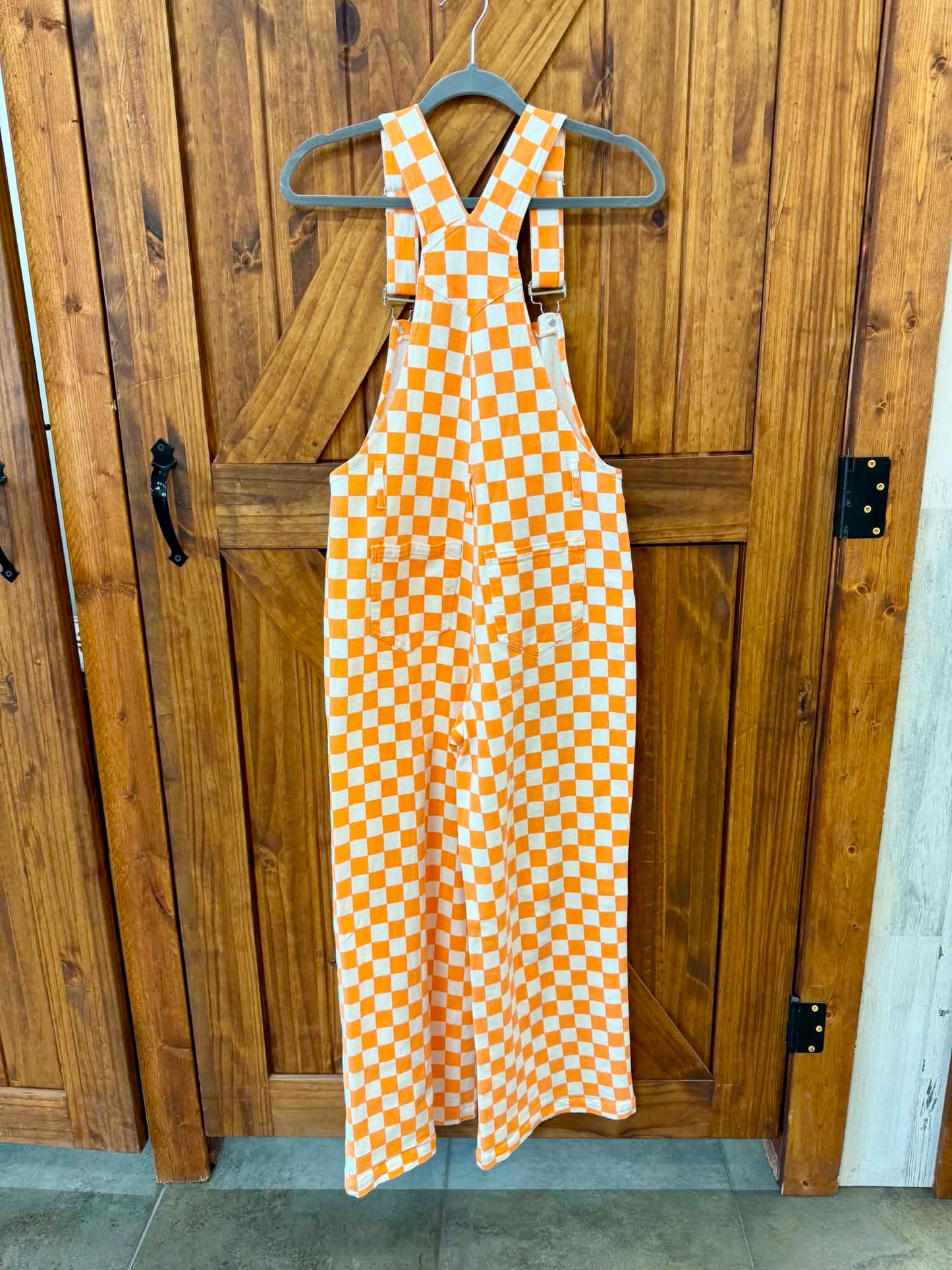 Orange & White Checkered Overalls