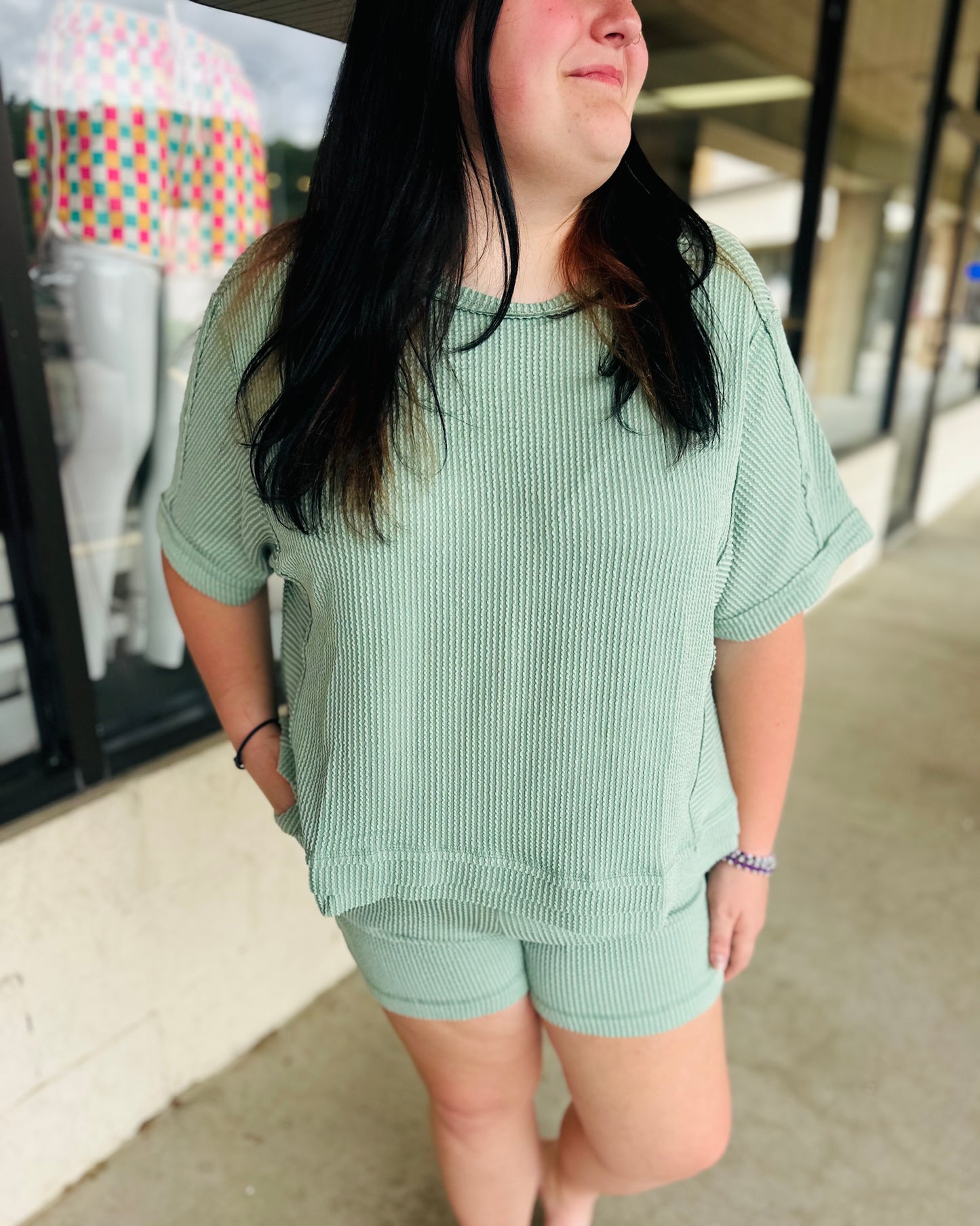 Sage Ribbed Comfy Set