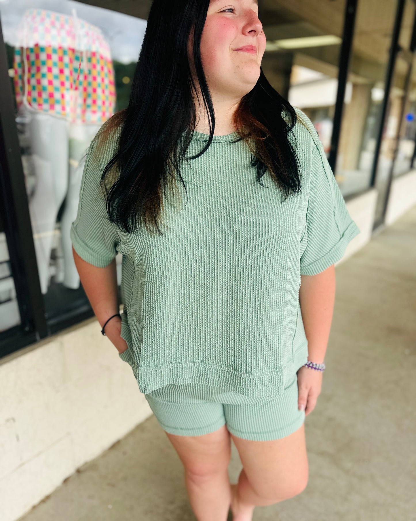 Sage Ribbed Comfy Set