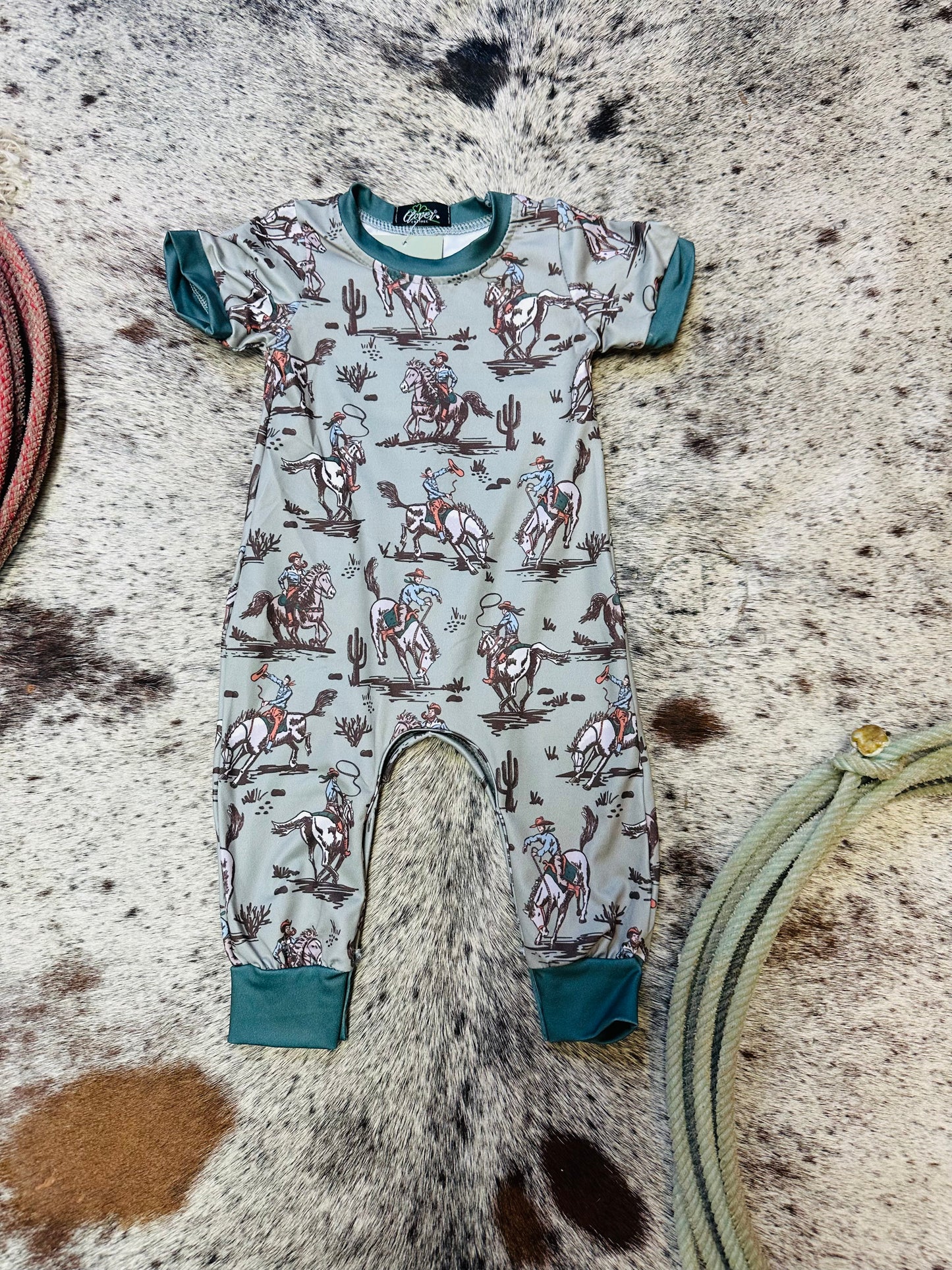 Army Lasso Boy Romper