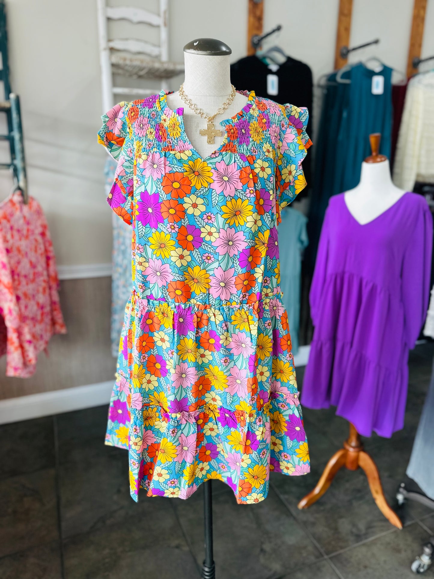 Aqua Mix Spring Dress