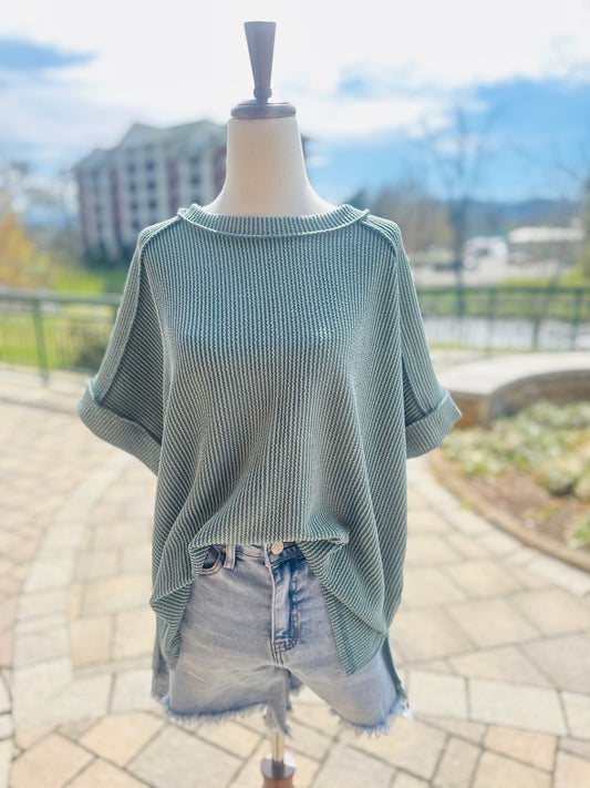 Jade Ribbed Top