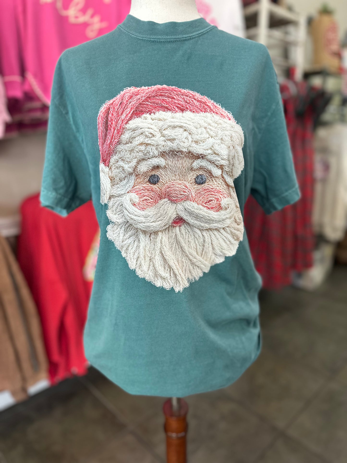 Fiber Art Santa Tshirt Comfort Colors