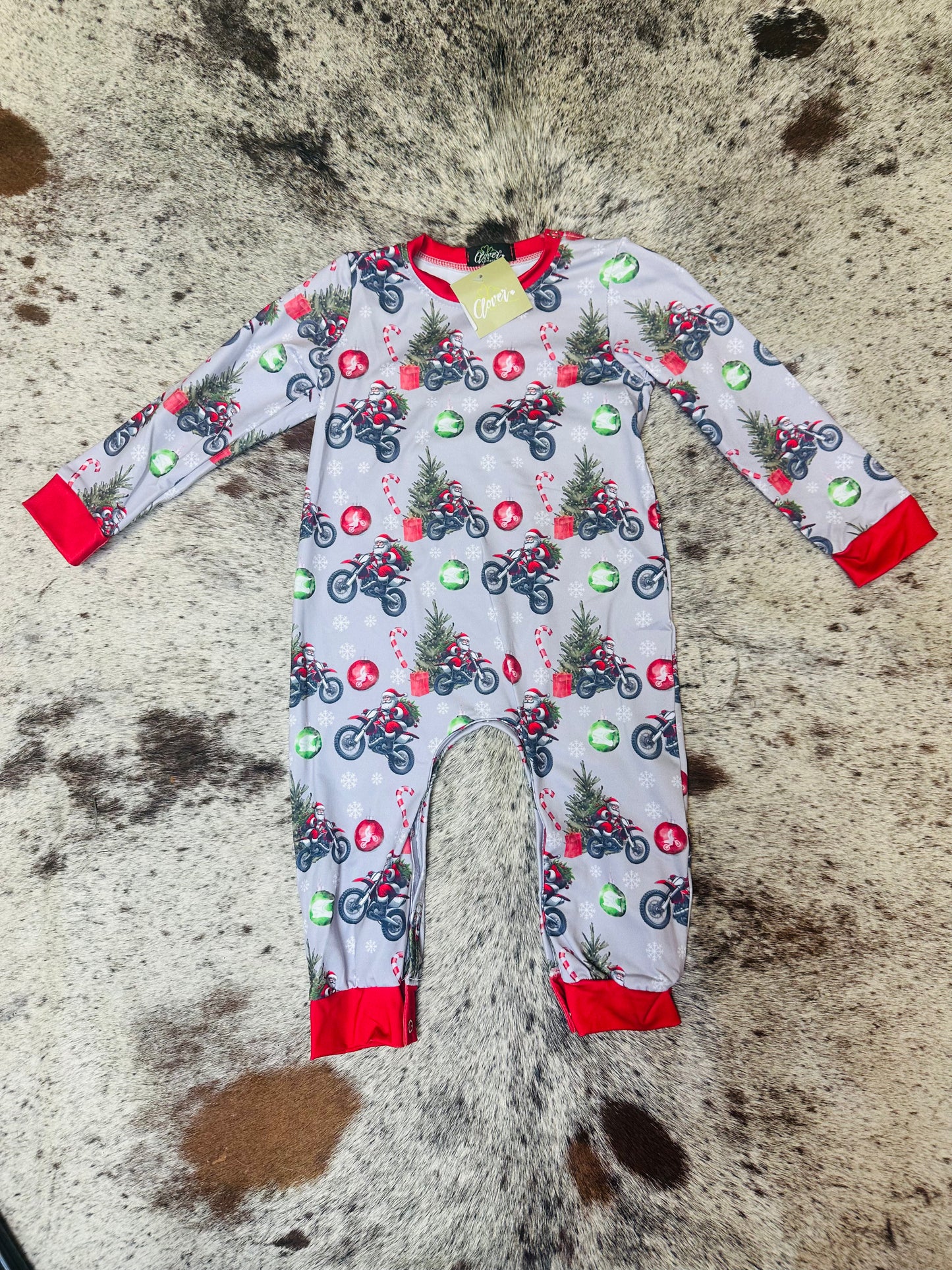 Motorcycle Santa Romper 12-24M