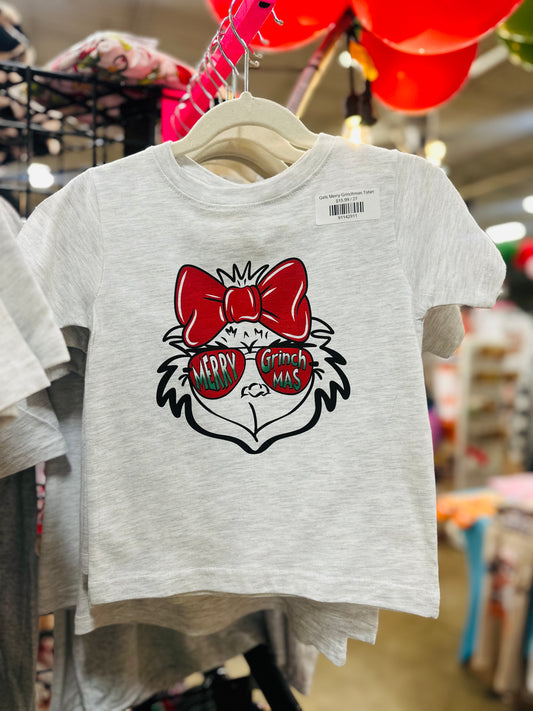 Girls Merry Grinchmas Tshirt