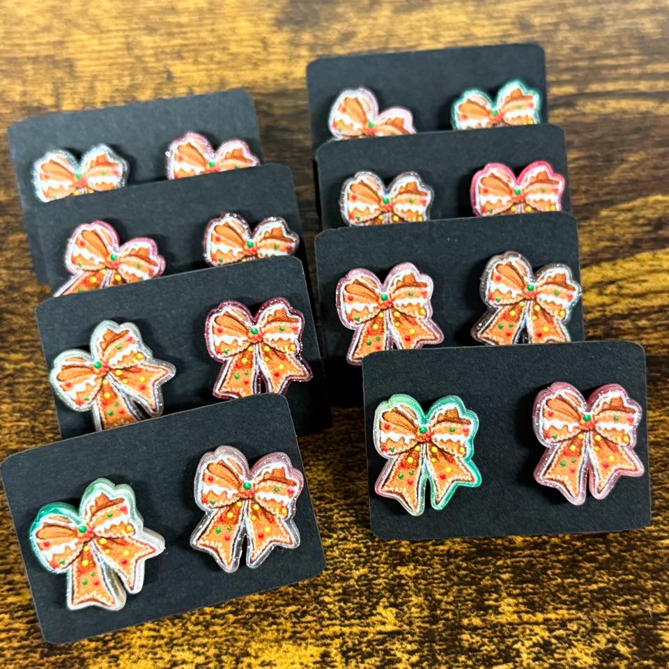 GingerBread Bow Stud Earrings