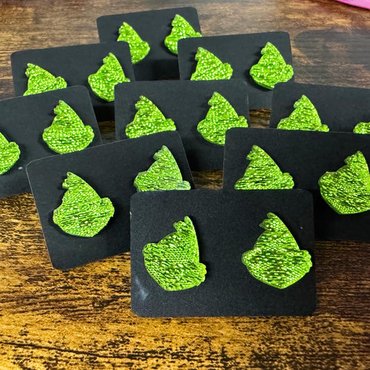 Mean Green Stud Earrings