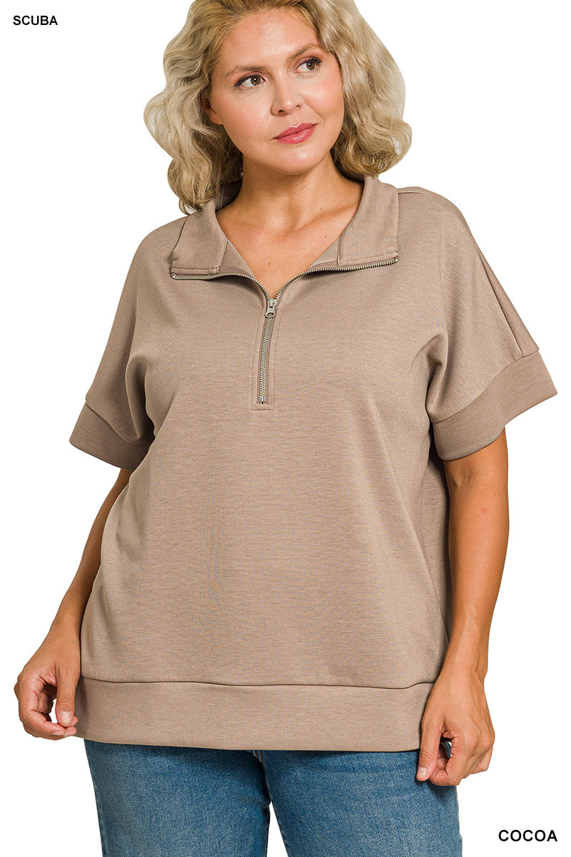 Plus Size Cocoa Scuba Lounge Set