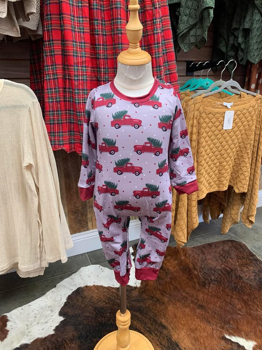 Red Truck Boy Romper