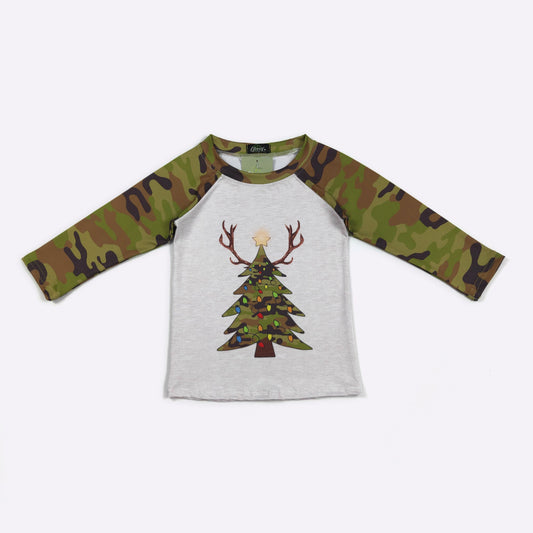 Boys Antler Christmas Tree Shirt