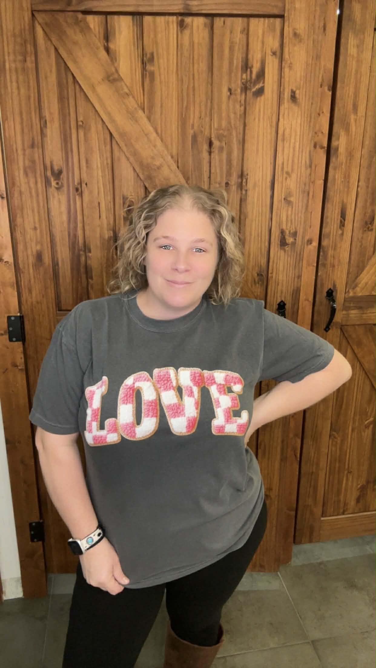 Love Faux Varsity Comfort Colors Tshirt