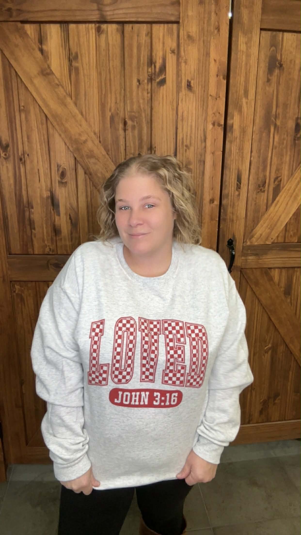 Loved Checkered Sweatshirt