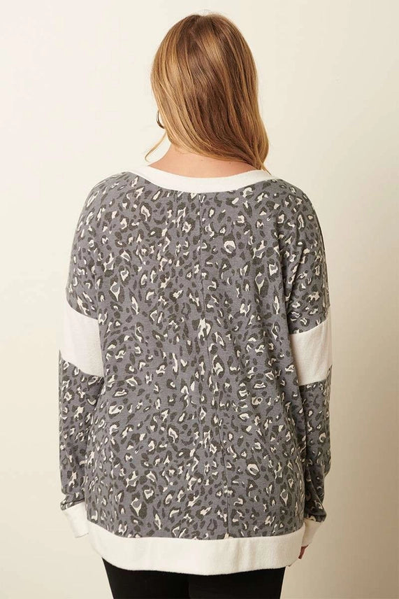 Leopard Plus Casual Top