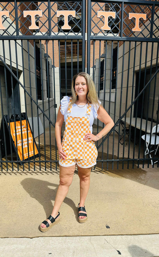 Checkered Short Overalls