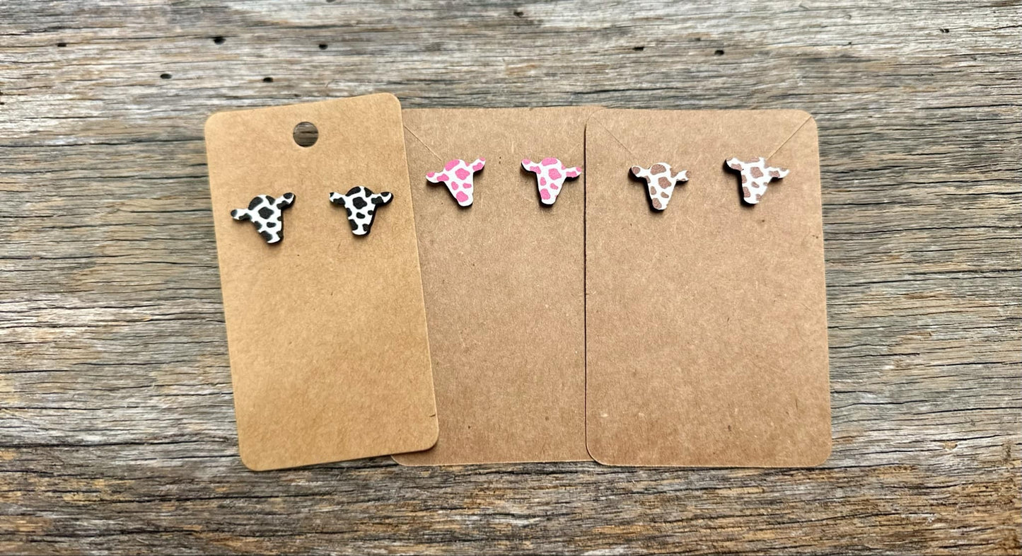 Cow Stud Earrings (Several Colors)