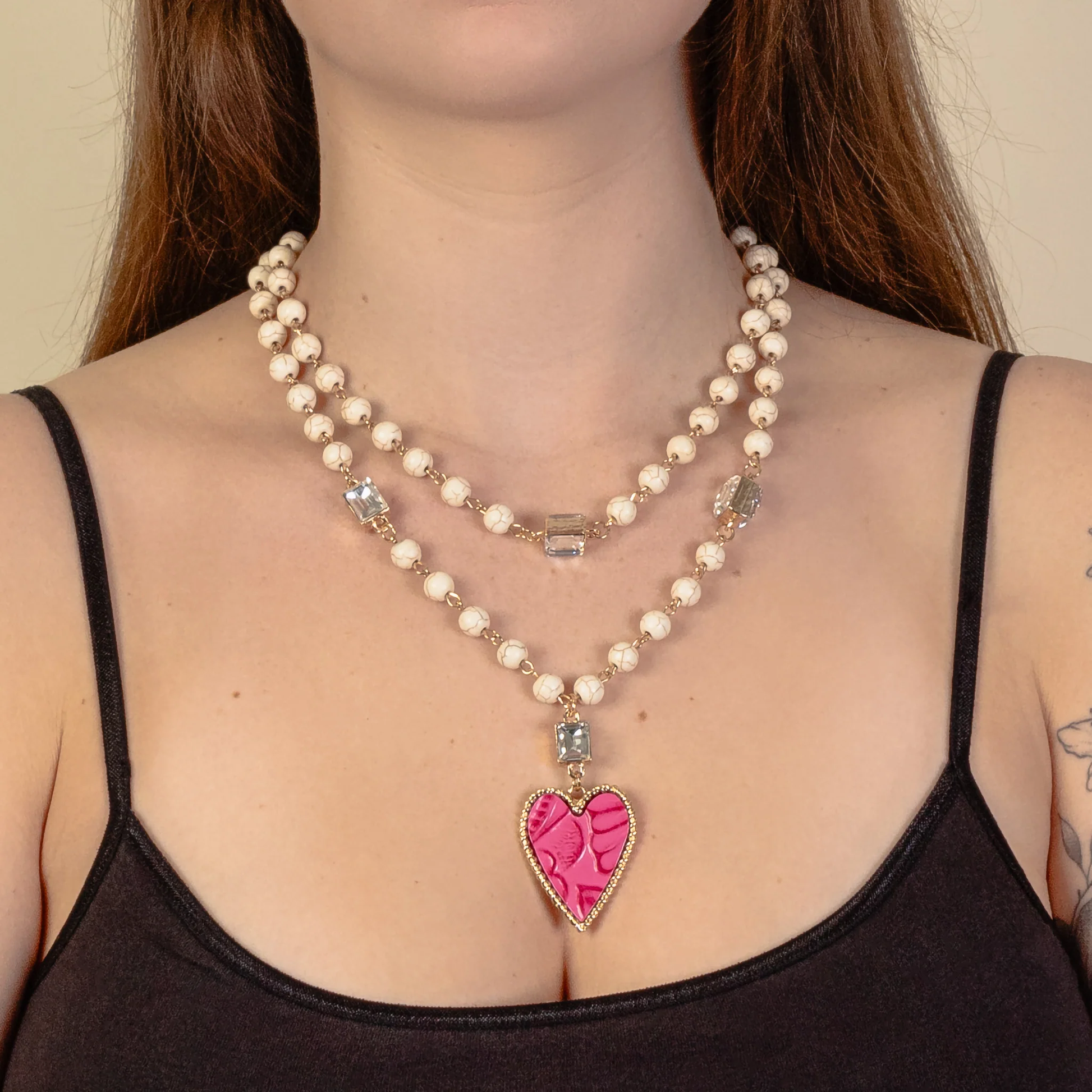 Ivory Heart Layered Necklace