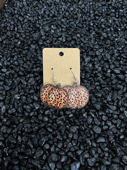 Leopard Pumpkin Dangle Earrings