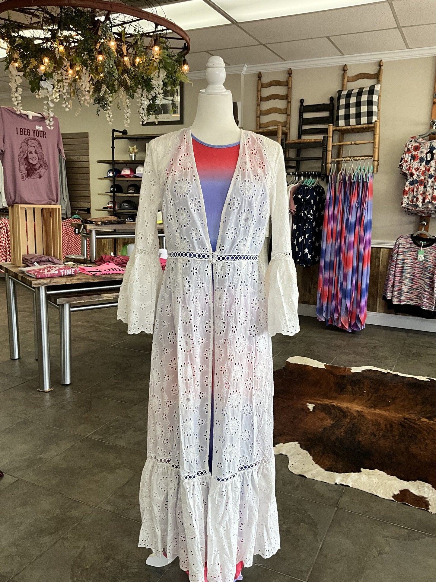 Ivory Lace Duster/Cover Up