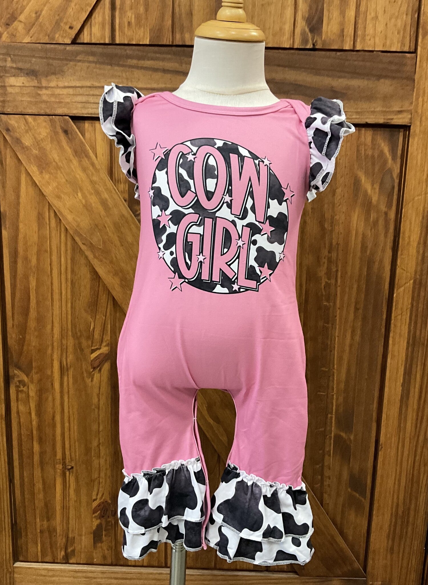 Pink Cow Romper