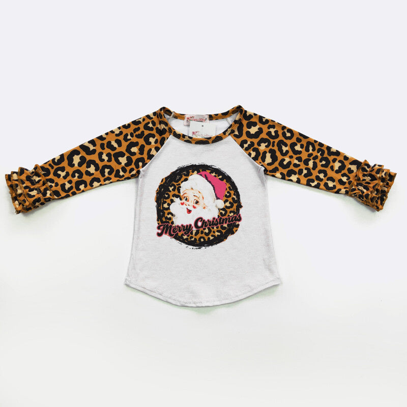 Leopard Santa Raglan