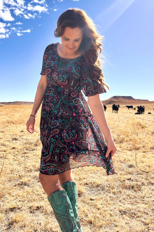 Painted Paisley Dress