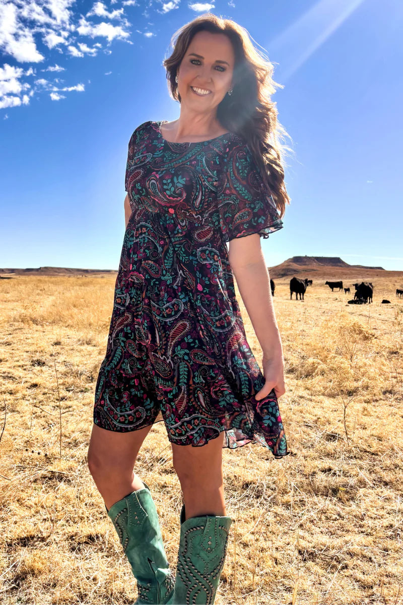 Painted Paisley Dress
