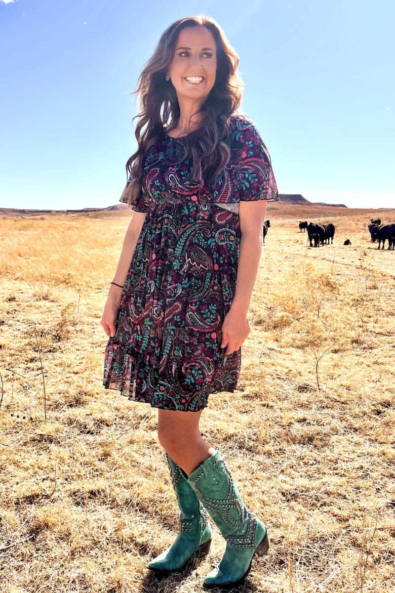Painted Paisley Dress