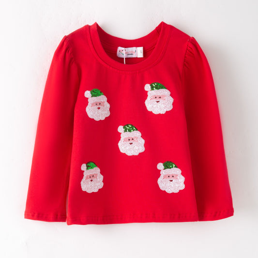 Red Santa Sequin Shirt